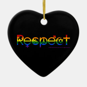 Zusammenleben mit Respekt Gay Pride Keramik Ornament