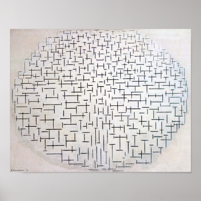 Zusammensetzung 10, Pier und Ozean | Mondriaan | Poster (Vorne)