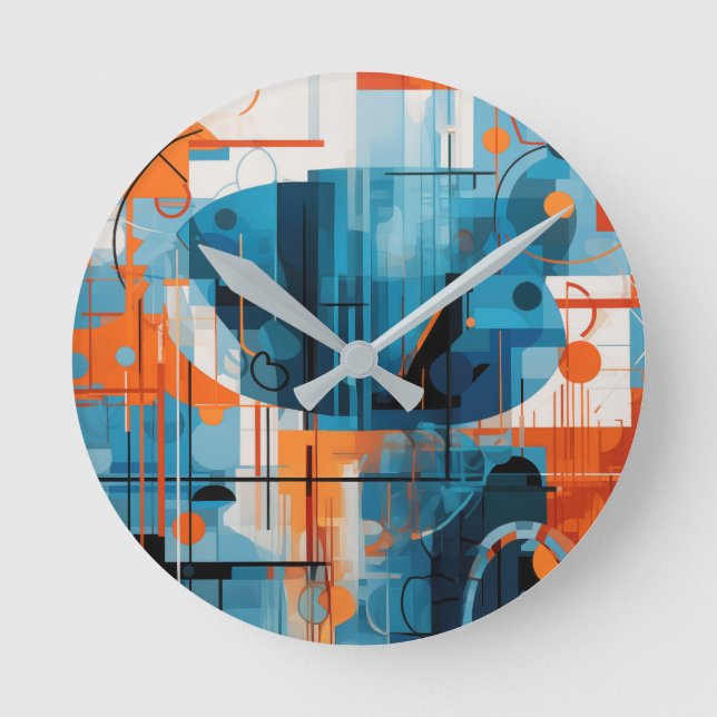 Zusammensetzung der abstrakten geometrischen Forme Runde Wanduhr (Vorderseite)