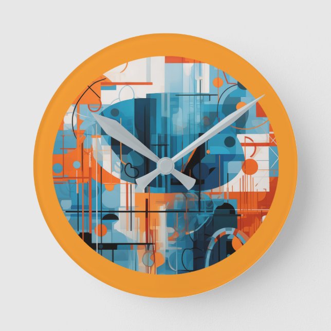 Zusammensetzung der abstrakten geometrischen Forme Runde Wanduhr (Vorderseite)
