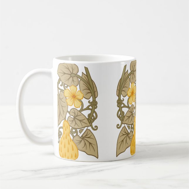 Zusammensetzung der Blume. Elemente im Jugendstil, Kaffeetasse (Links)
