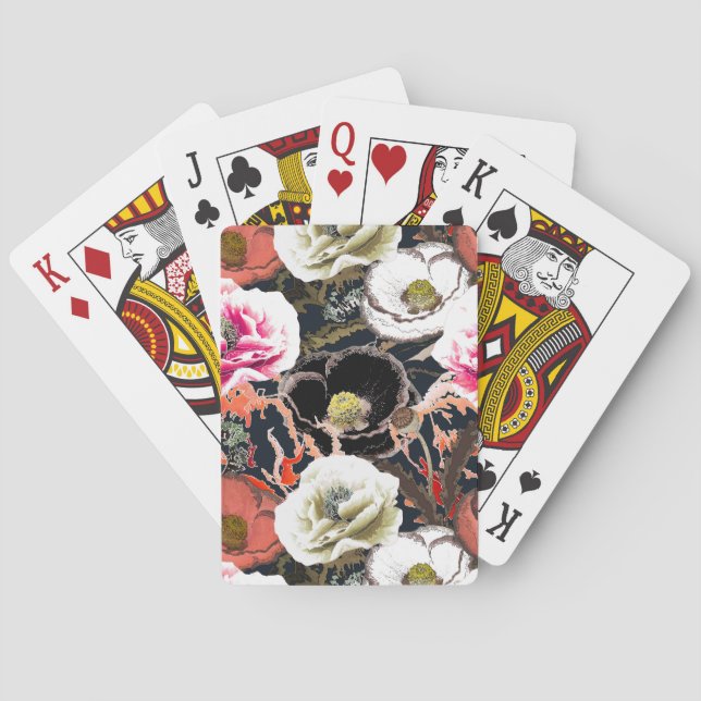 Zusammensetzung der Blume. Spielkarten (Rückseite)