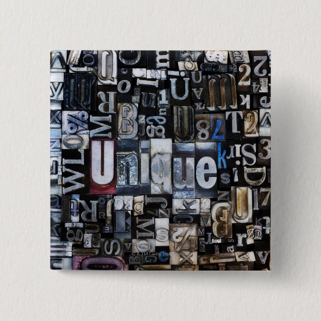 Zusammensetzung der Buchstabenblöcke Button (Vorderseite)