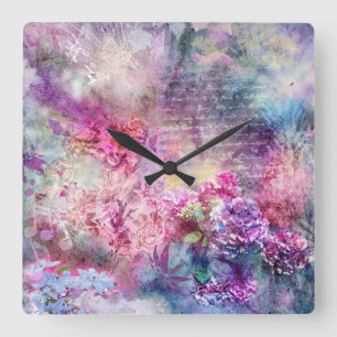 Zusammensetzung der Wand in Pastell Quadratische Wanduhr
