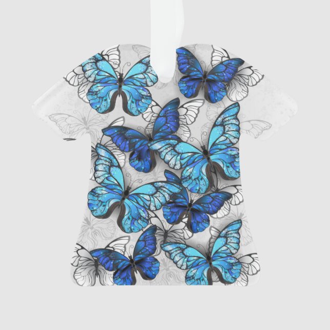 Zusammensetzung der weißen und blauen Schmetterlin Ornament (Vorderseite)