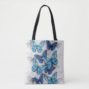 Zusammensetzung der weißen und blauen Schmetterlin Tasche