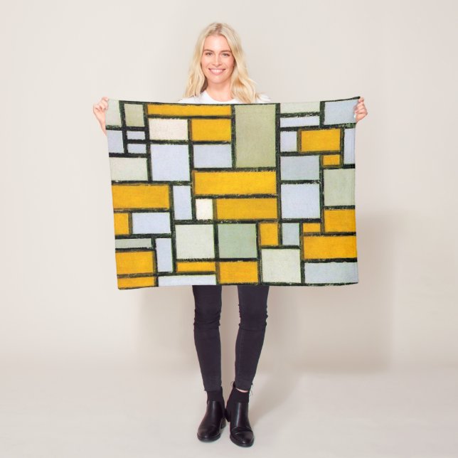 Zusammensetzung Gelb und Grau, Mondrian Fleecedecke (Beispiel)