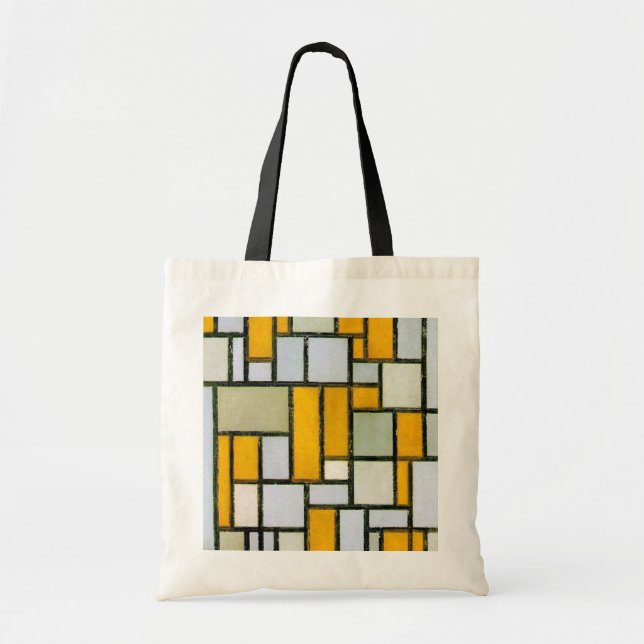 Zusammensetzung Gelb und Grau, Mondrian Tragetasche (Vorne)