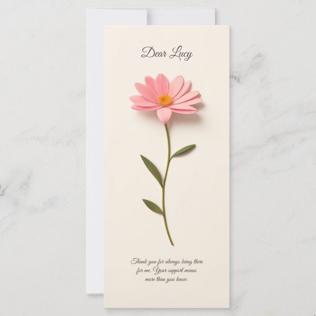 Zusammensetzung mit Blume und Dankbarkeit (Vorderseite)