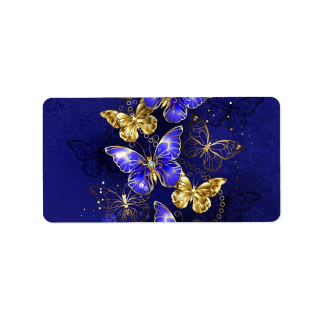 Zusammensetzung mit Sapphire-Schmetterlingen Adressaufkleber (Vorne)