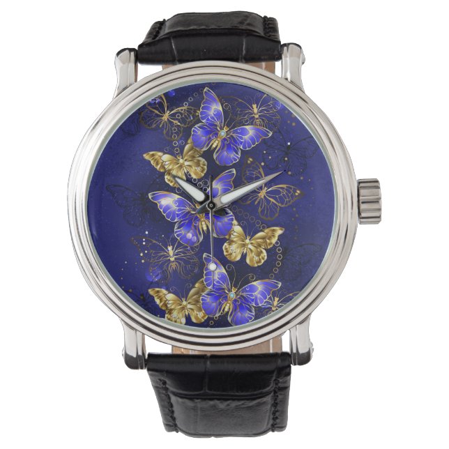 Zusammensetzung mit Sapphire-Schmetterlingen Armbanduhr (Vorderseite)