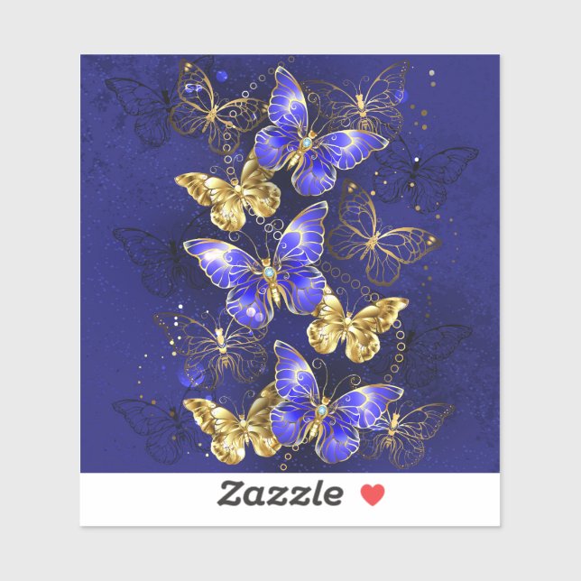 Zusammensetzung mit Sapphire-Schmetterlingen Aufkleber (Blatt)