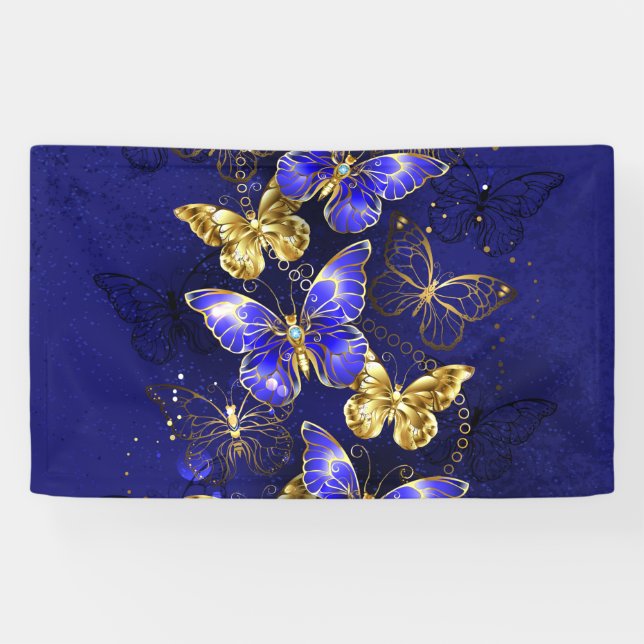 Zusammensetzung mit Sapphire-Schmetterlingen Banner (Horizontal)