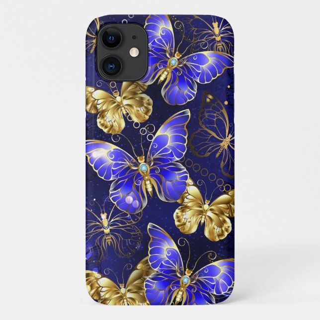Zusammensetzung mit Sapphire-Schmetterlingen Case-Mate iPhone Hülle (Rückseite)