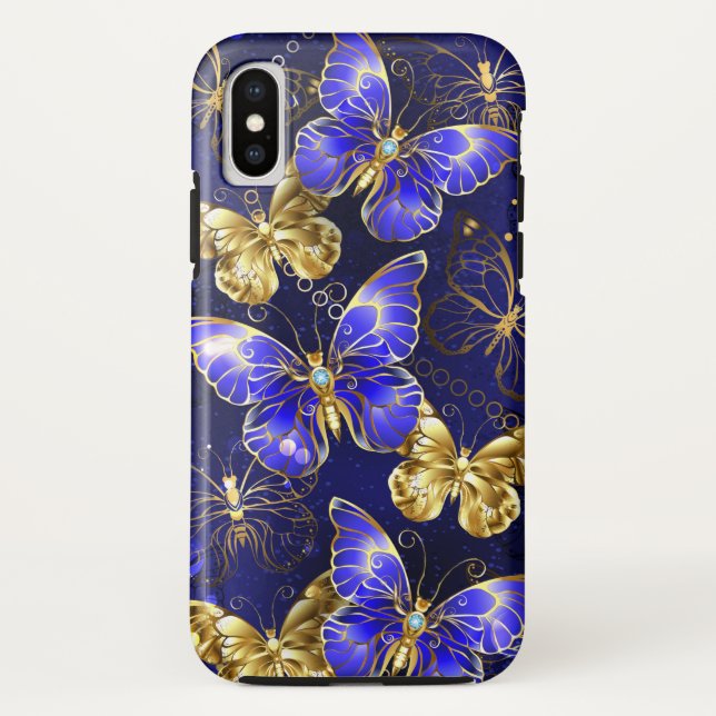 Zusammensetzung mit Sapphire-Schmetterlingen Case-Mate iPhone Hülle (Rückseite)