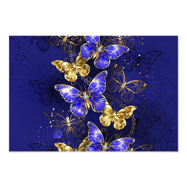 Zusammensetzung mit Sapphire-Schmetterlingen Fotodruck (Vorne)