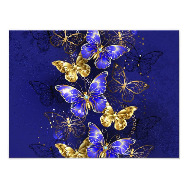 Zusammensetzung mit Sapphire-Schmetterlingen Fotodruck (Vorne)