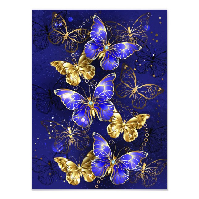 Zusammensetzung mit Sapphire-Schmetterlingen Fotodruck (Vorne)