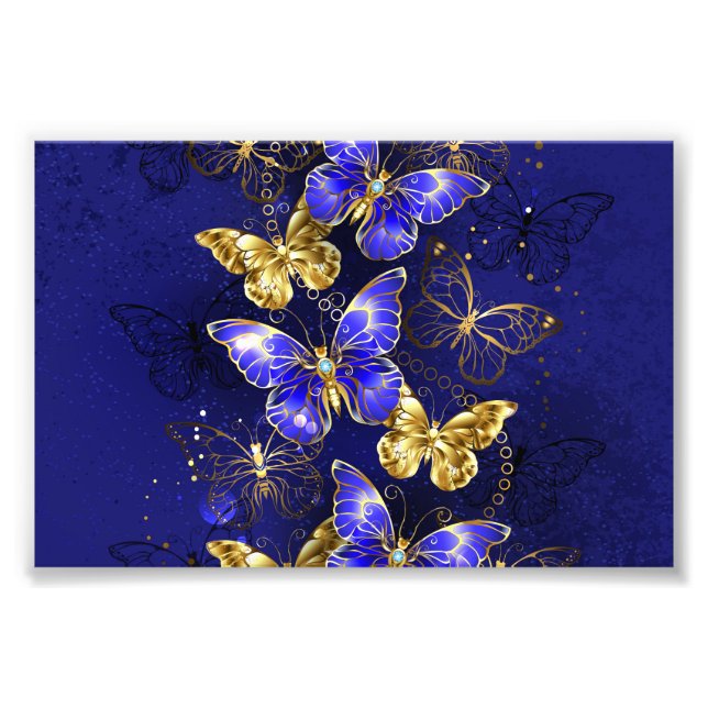 Zusammensetzung mit Sapphire-Schmetterlingen Fotodruck (Vorne)