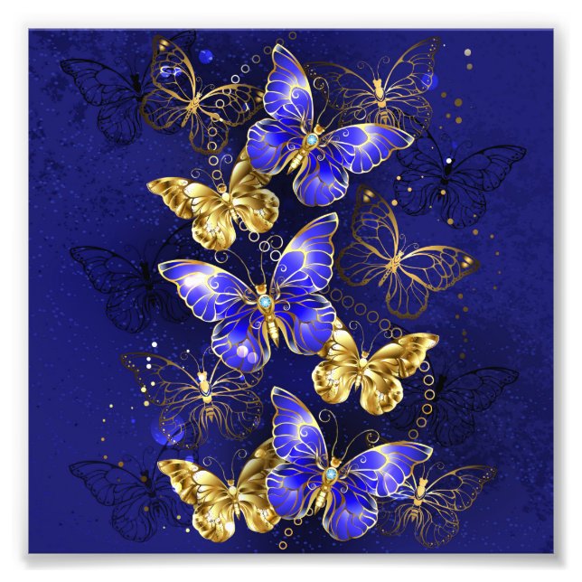 Zusammensetzung mit Sapphire-Schmetterlingen Fotodruck (Vorne)