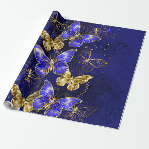 Zusammensetzung mit Sapphire-Schmetterlingen Geschenkpapier