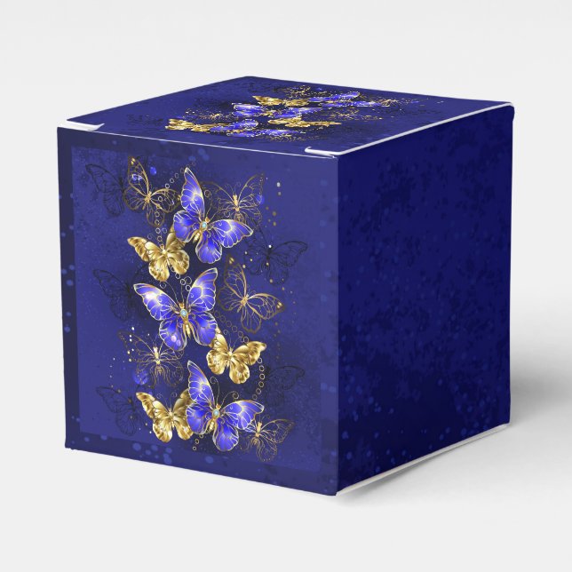 Zusammensetzung mit Sapphire-Schmetterlingen Geschenkschachtel (Vorderseite)