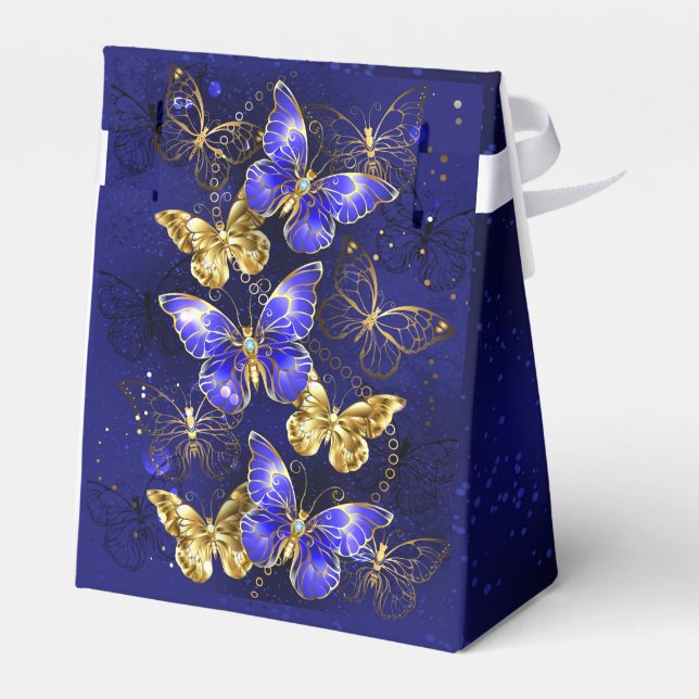 Zusammensetzung mit Sapphire-Schmetterlingen Geschenkschachtel (Rückseite)