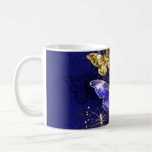 Zusammensetzung mit Sapphire-Schmetterlingen Kaffeetasse