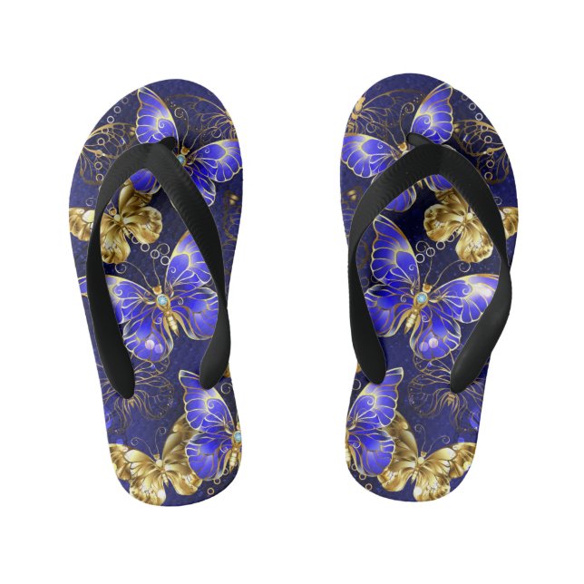Zusammensetzung mit Sapphire-Schmetterlingen Kinderbadesandalen (Fußbett)