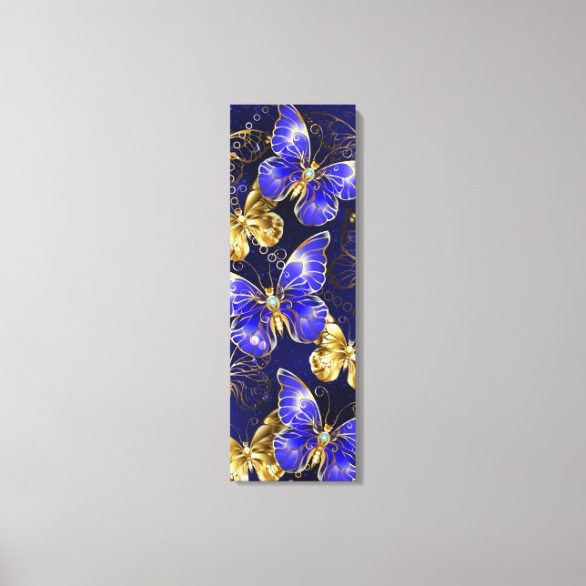 Zusammensetzung mit Sapphire-Schmetterlingen Leinwanddruck (Vorderseite)