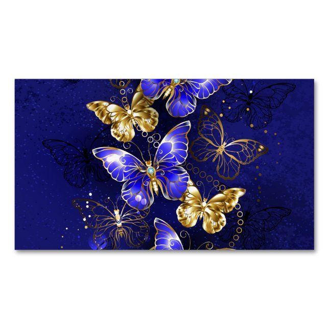 Zusammensetzung mit Sapphire-Schmetterlingen Magnetische Visitenkarte (Vorderseite)