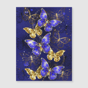 Zusammensetzung mit Sapphire-Schmetterlingen Magnetkarte