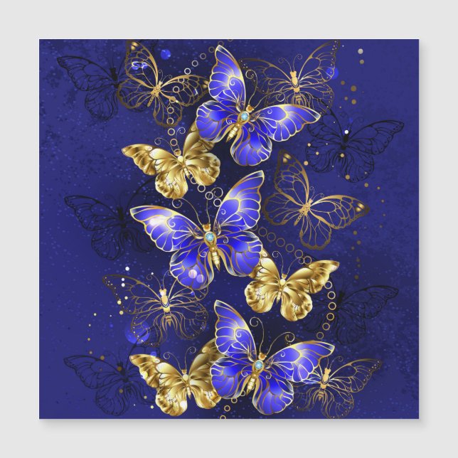 Zusammensetzung mit Sapphire-Schmetterlingen Magnetkarte (Vorderseite)