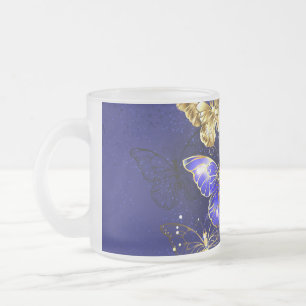 Zusammensetzung mit Sapphire-Schmetterlingen Mattglastasse
