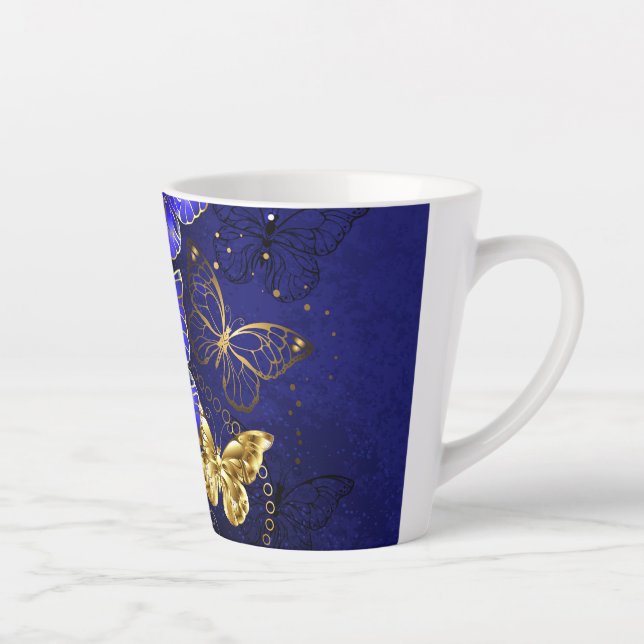 Zusammensetzung mit Sapphire-Schmetterlingen Milchtasse (Rechts)