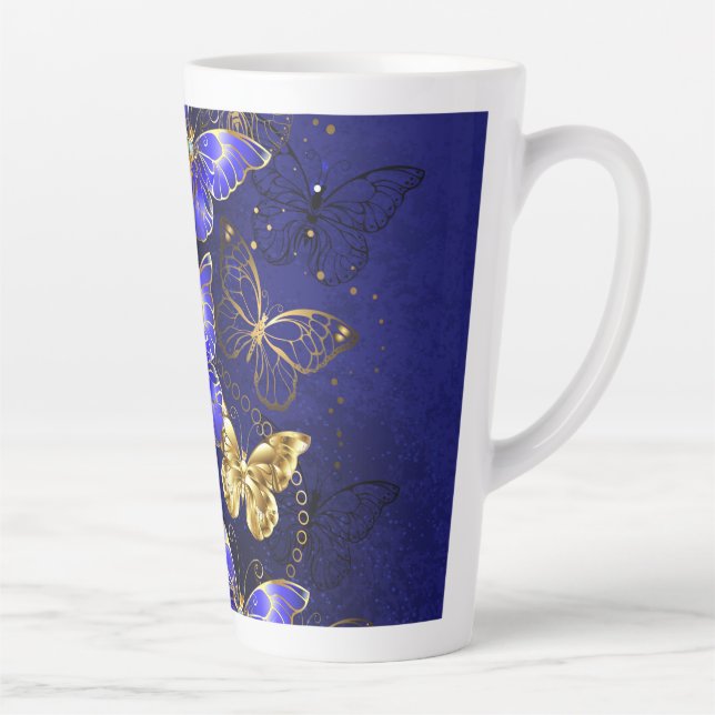 Zusammensetzung mit Sapphire-Schmetterlingen Milchtasse (Rechts)