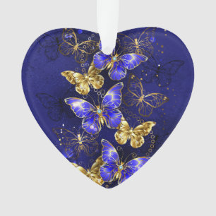 Zusammensetzung mit Sapphire-Schmetterlingen Ornament