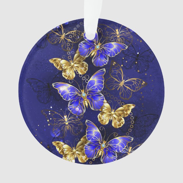 Zusammensetzung mit Sapphire-Schmetterlingen Ornament (Vorderseite)