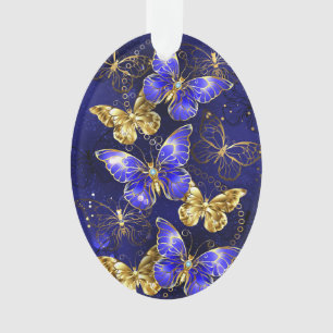 Zusammensetzung mit Sapphire-Schmetterlingen Ornament