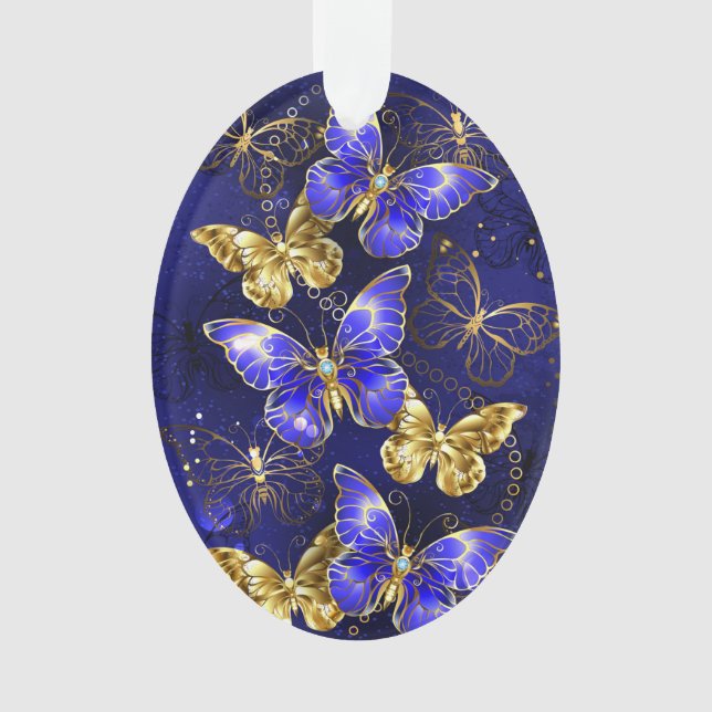 Zusammensetzung mit Sapphire-Schmetterlingen Ornament (Vorderseite)