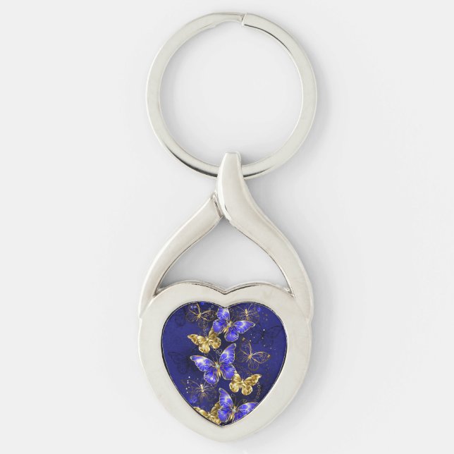 Zusammensetzung mit Sapphire-Schmetterlingen Schlüsselanhänger (Vorderseite)