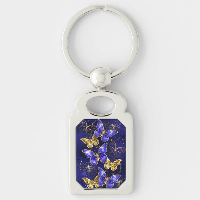 Zusammensetzung mit Sapphire-Schmetterlingen Schlüsselanhänger (Vorderseite)