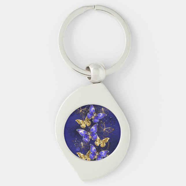 Zusammensetzung mit Sapphire-Schmetterlingen Schlüsselanhänger (Vorderseite)