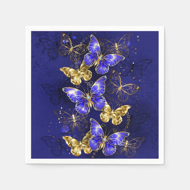Zusammensetzung mit Sapphire-Schmetterlingen Serviette (Vorderseite)