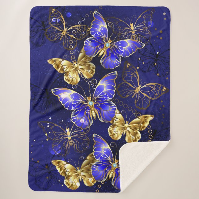 Zusammensetzung mit Sapphire-Schmetterlingen Sherpadecke (Vorderseite)