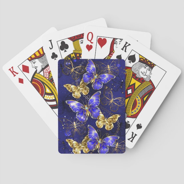 Zusammensetzung mit Sapphire-Schmetterlingen Spielkarten (Rückseite)
