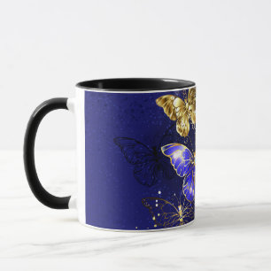 Zusammensetzung mit Sapphire-Schmetterlingen Tasse