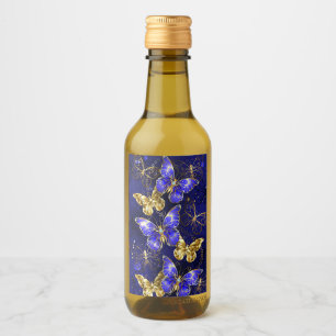 Zusammensetzung mit Sapphire-Schmetterlingen Weinetikett