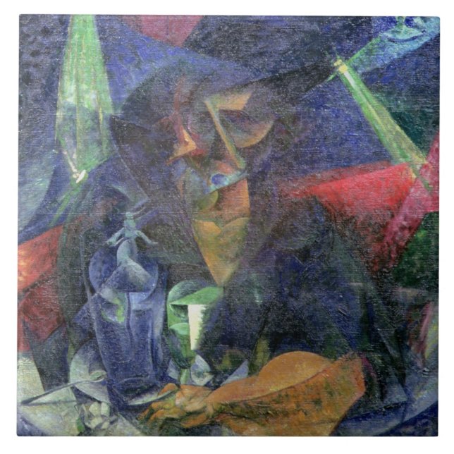 Zusammensetzung mit Zahl einer Frau, 1912 (Öl auf Fliese (Vorderseite)