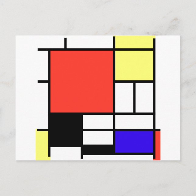 Zusammensetzung, Mondriaan Postkarte (Vorderseite)